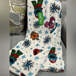 Sesame Street Winter Fun Blanket with Blue and Red Characters